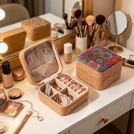 Vintage Jewelry Box, with Soft Interior Organizer, Lightweight Portable Travel Storage Case for Rings Earrings Necklaces