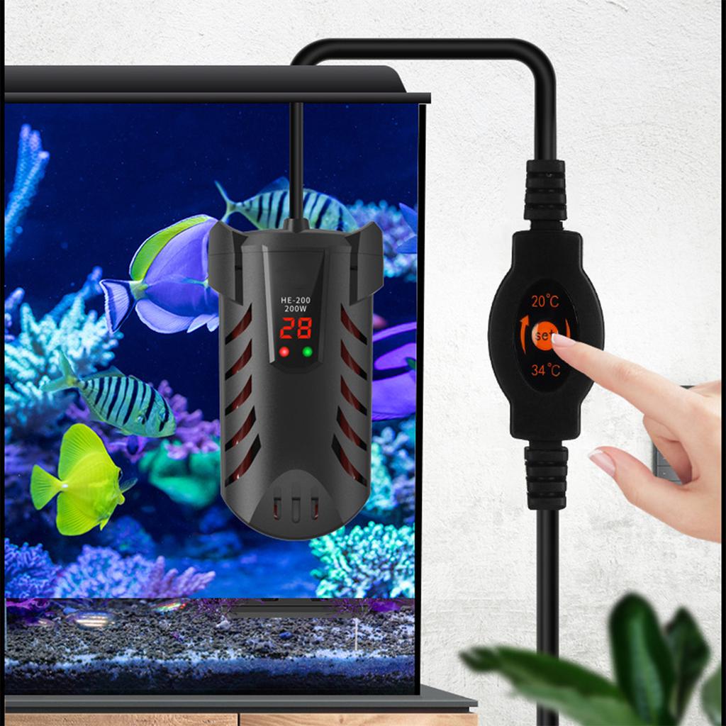 Smart Digital Display Aquarium Heater Rod with Temperature Control ABS Material