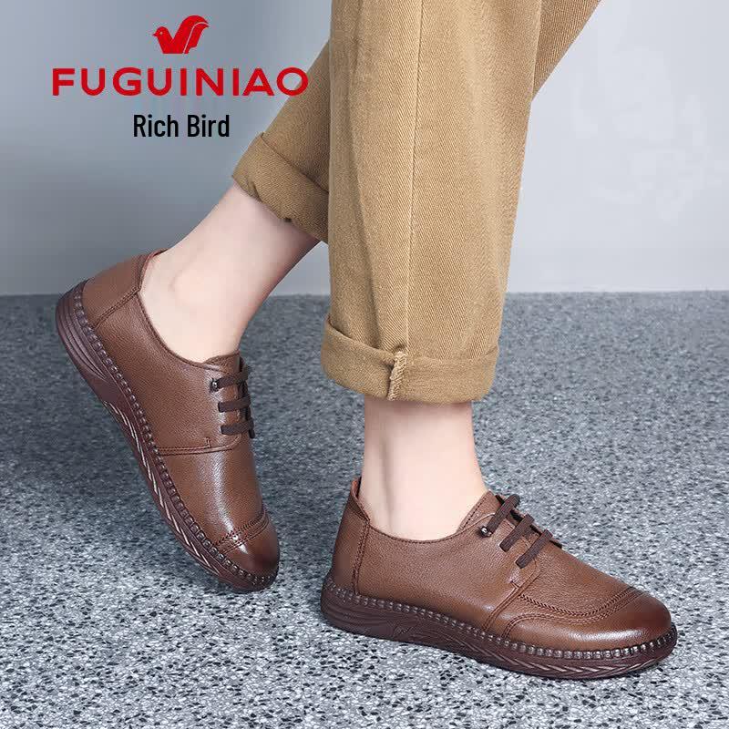 Fuguiniao Women s Casual Leather Flats 37