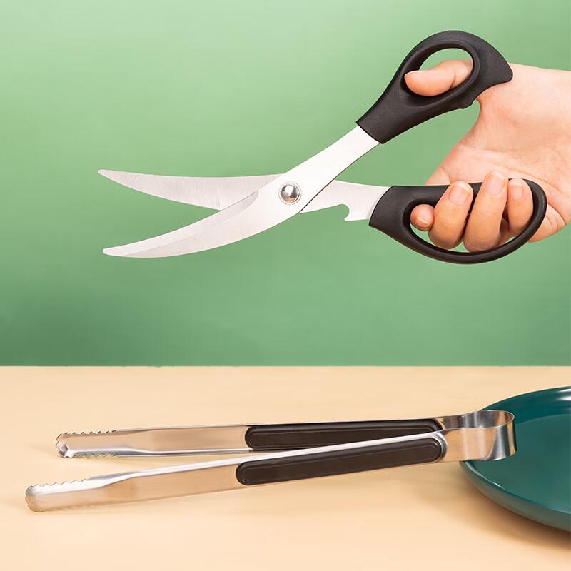 Stainless Steel BBQ Tongs and Meat Scissors Set