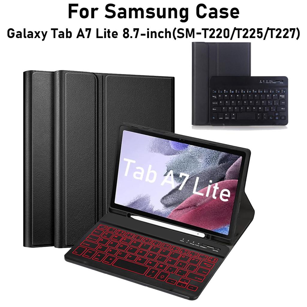 Tablettfodral för Samsung Galaxy Tab A7 Lite 8,7 tums fodral, Tangentbordsfodral för Samsung Galaxy Tab A7 Lite 8,7 tum SM-T220/T225/T227