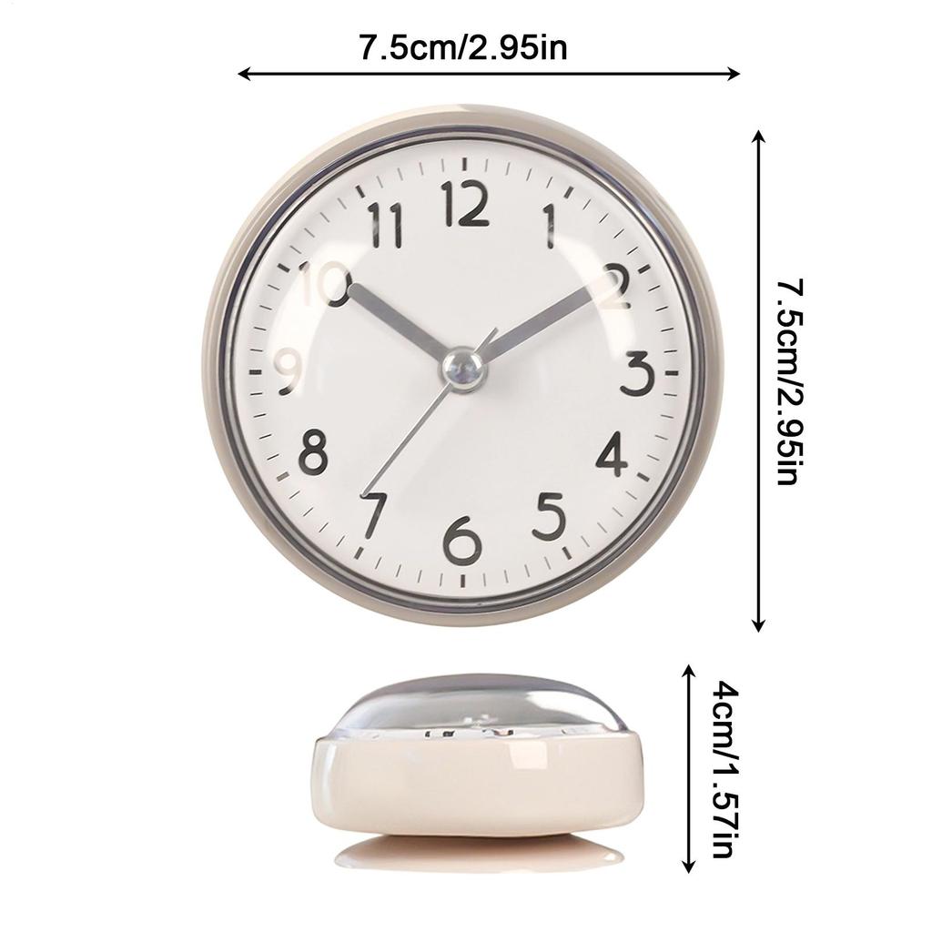 Dusch-Anti-Beschlag Wasserdicht Mini Klein Tischdekoration Küche Wohn Badezimmer Wanduhr Toilette Rund Saugnapf Dekor Kunst