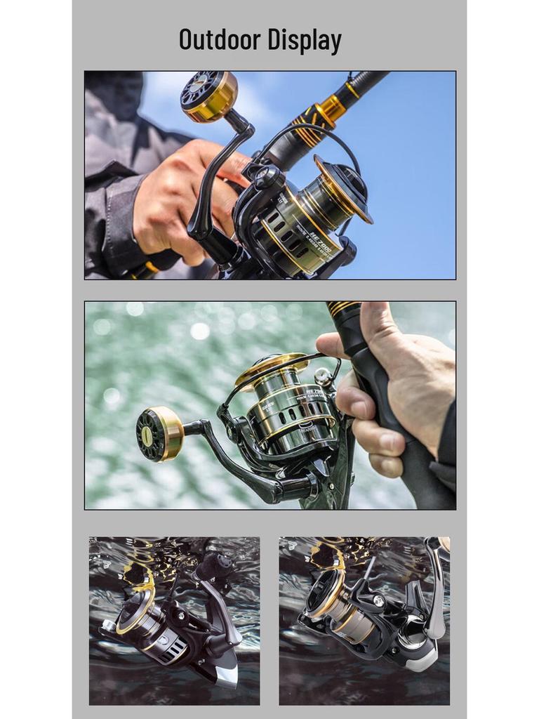 All-Metal Long Cast Surfcasting Spinning Reel with Sea Rod and Lure Compatibility