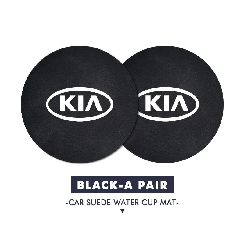 MYMX8 Car Suede Coaster Anti-Slip Water Cup Pad Bottle Holder Mat Accessories For KIA Ceed Sportage Rio K2 Optima Cerato Proceed Venga