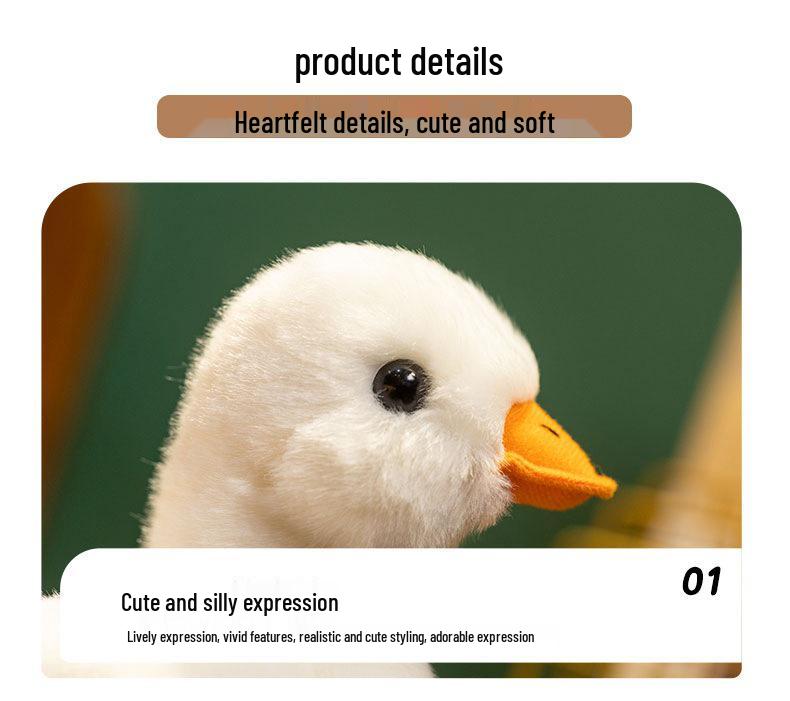 Adorable White Duck Plush Toy - Cloth Doll for Children's Birthdays