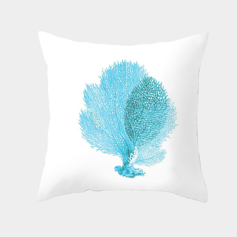 

Белая декоративная подушка для дивана Happy Easter Sea Cushion Cover Seahorse Starfish Coral Blue Pillow Case 40x40cm
