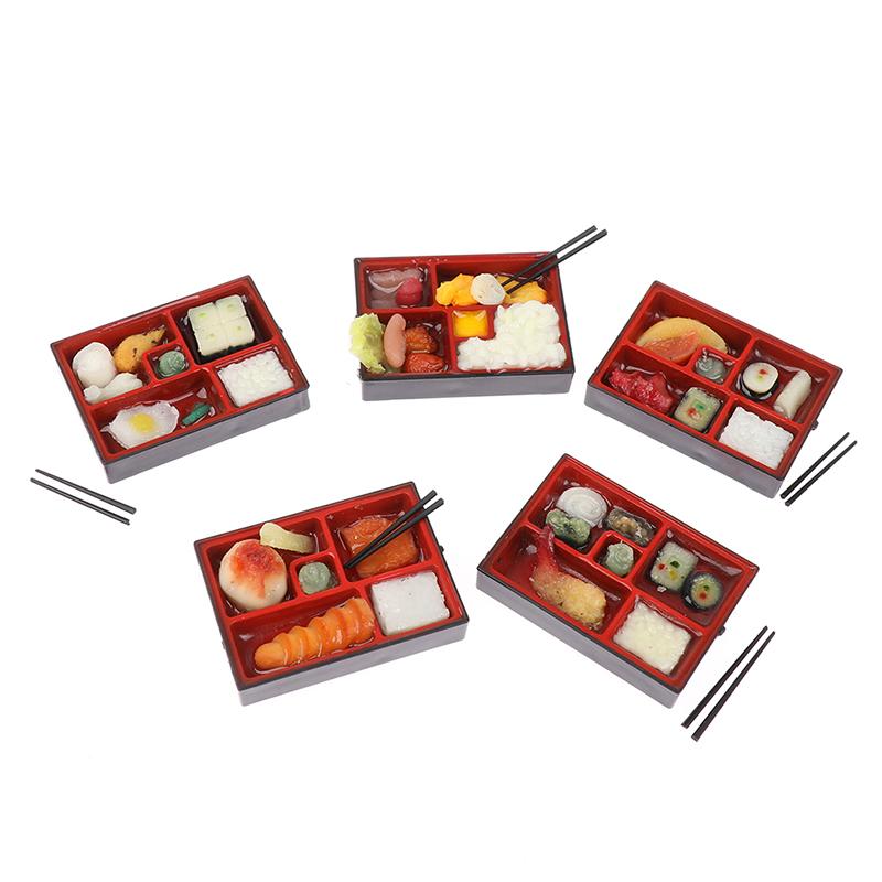 1:12 Dollhouse Japanese Fast Food Box Rice Sake Set With Chopsticks