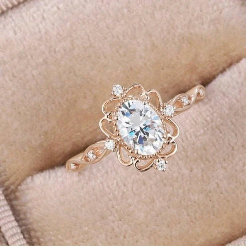 1Pc Rose Golden Flower Fashionable Multi-functional Suit, Containing Synthetic Zircon, Suitable for Daily Wear