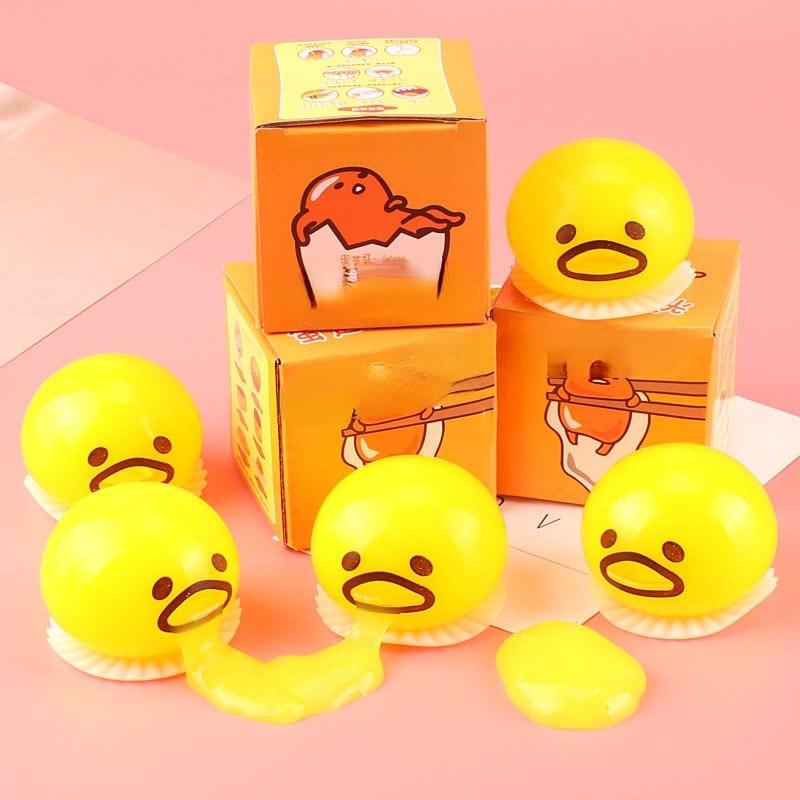 1 Pcs Squishy Puking Egg Yolk Stress Ball with Yellow Goop Relieve Stress Toy Funny Squeeze Tricky AntiStress Disgusting Egg Toy KTY