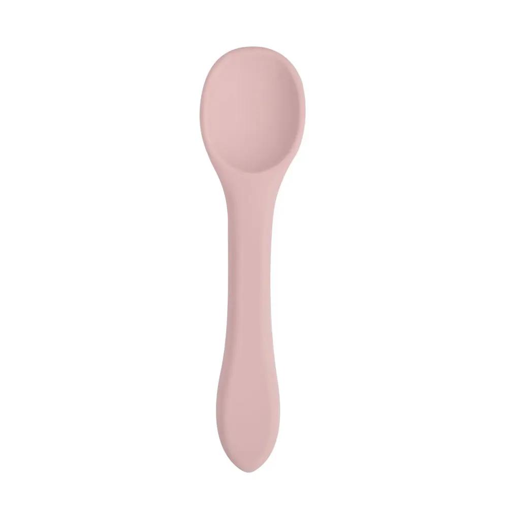 1PCS Full Silicone Spoon For  Utensils Food Grade Silicone Free Dishes Feeding Set Easy To Rinse  Tableware