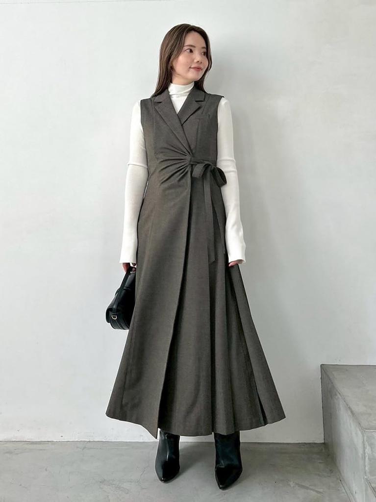 Sus Side Pleated Tailored Dress SWFO255076CGRY1