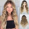 Xuchang European American Wig Women's Front Lace Medium Split Gradient Long Curled Hair Synthetic Headset Wigs
