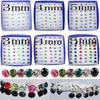 20Pair/Box Colorful Crystal Ear Stud Earrings Set Women Weddings Party Jewellery-5-12 Pairs Colorful Crystal