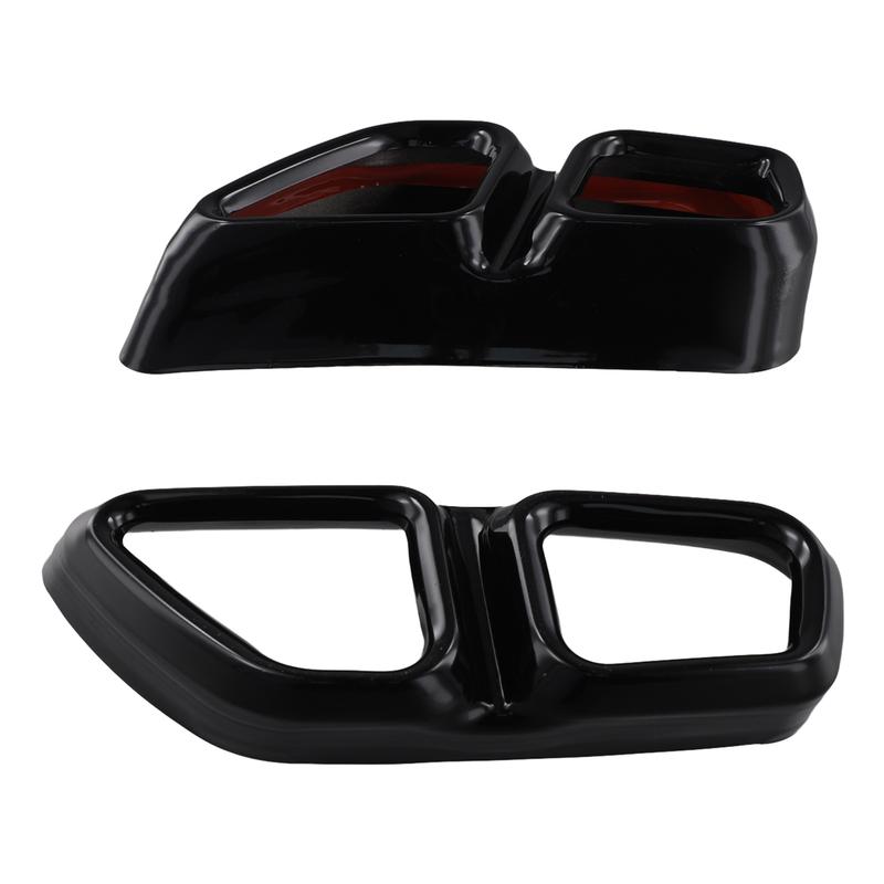 1 Pair Car Tail Exhaust Pipe Outlet Muffler Pipe Cover Decorative Tail Throat Frame for BMW 5 Series G30 G38 2018 -