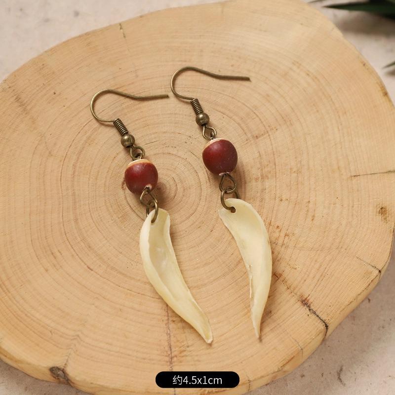 Original Design Traditional Chinese Medicine Plant Earrings Retro Literature Natural Fruit Handmade Long Earrings Women