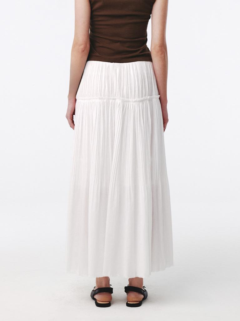 Gijun Pure Pleats Maxi Skirt Off-White