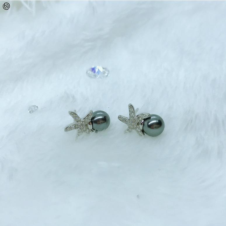 Japanese and Korean New Five-pointed Star Pearl Temperament Earrings Fashionable and Versatile Earrings