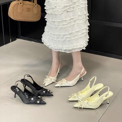 2025 Spring New Pointed Thin Heel High Heel European and American Fashion Bag Head Women's Shoes