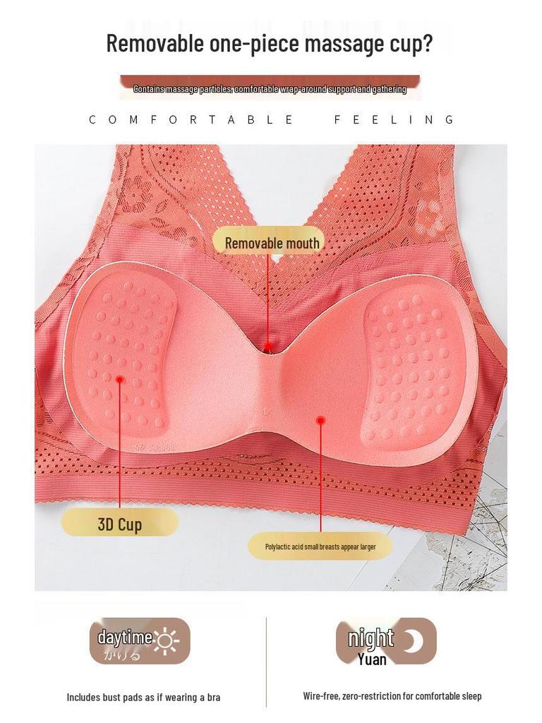 Women's Seamless Lace Back Sports Bra - No Underwire, Breathable & Thin