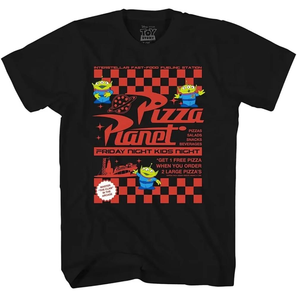 Pixar Toy Story Pizza Planet Rocket Ship Neon T Shirt Men Women Tshirt Vintage Cotton Oversized Hip Hop Short Sleeve Tee Tops