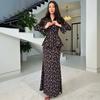 Spring and Autumn new European, American and Amazon cross-border V-neck floral long-sleeved top, fishtail skirt set
