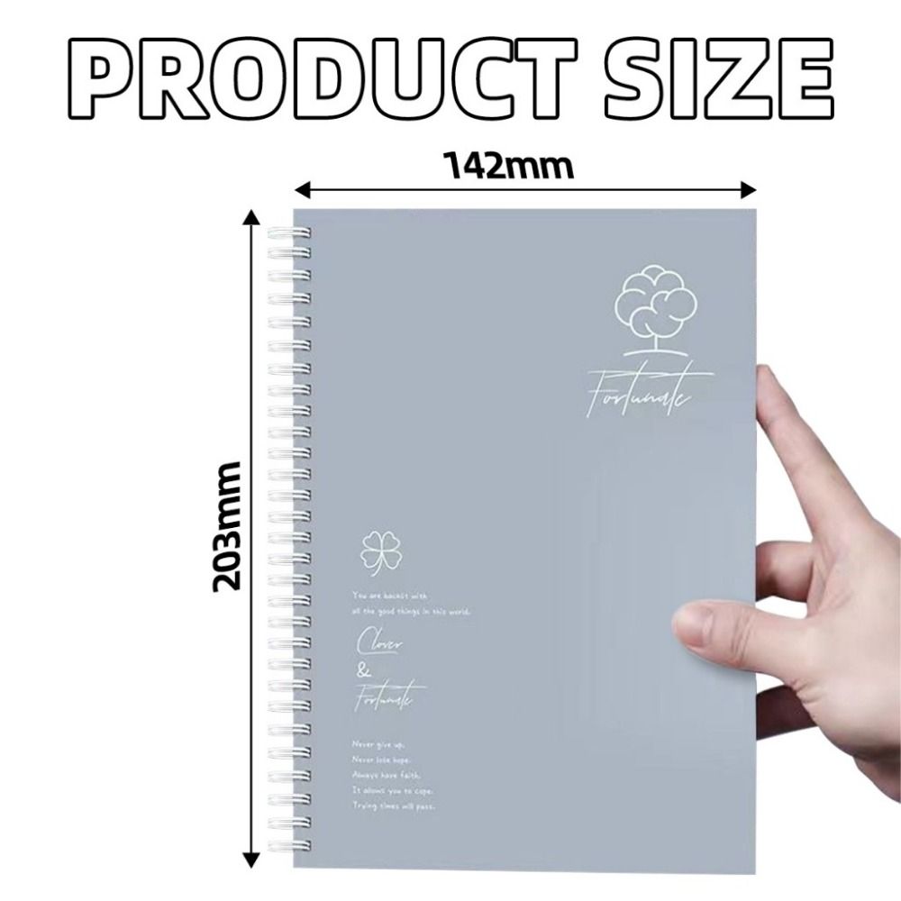 4Pcs Paper Spiral Notebook 60Sheets Loose Leaf Notebook Simple Coil Notebook  Art Style
