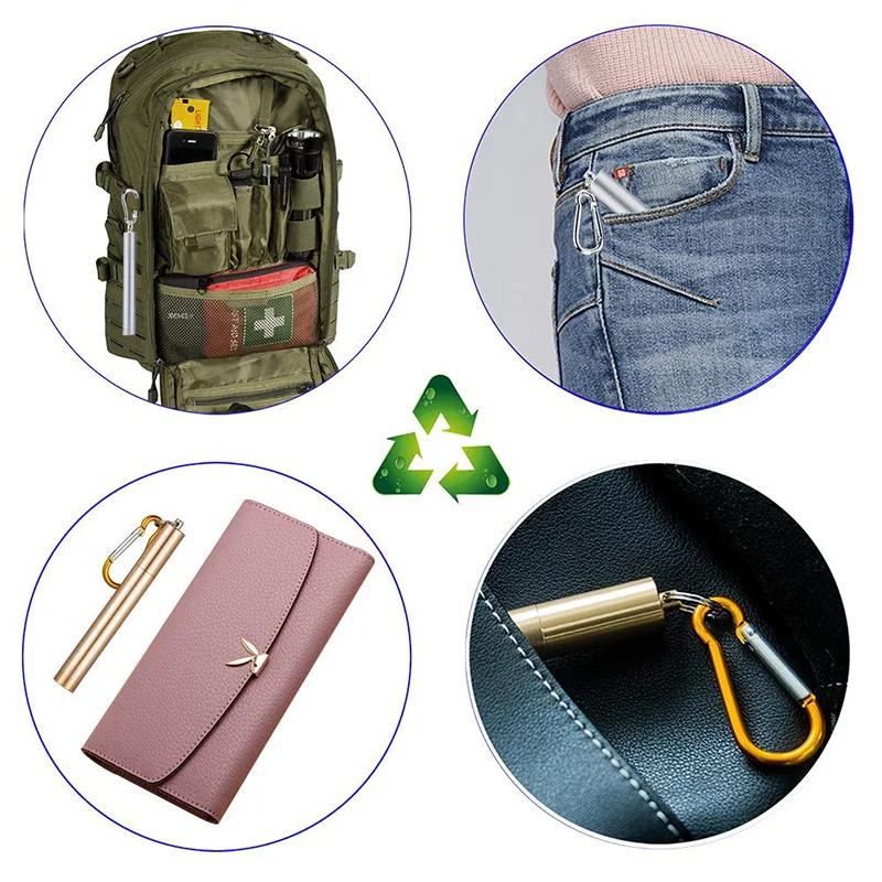 Stainless Steel Telescopic Drinking Straw, Portable Straw for Travel, Reusable Collapsible Metal Drinking Straw with Brush