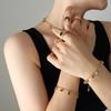Luxury Multi-color Zircon Jewelry Set: Tassel Necklace with Niche Design Titanium Steel Bracelet