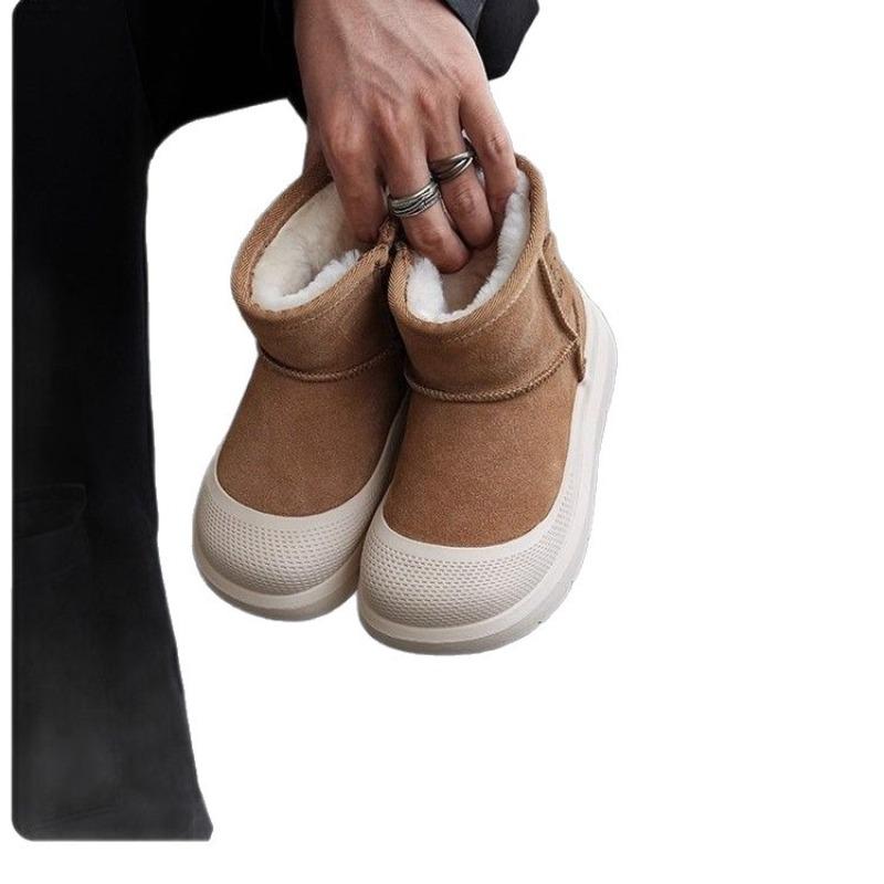 Winter Jungen Fellgefütterte Schneestiefel Kleine Mädchen Fleecegefütterte Verdickte Warme Kurze Stiefel Kinder Wasserdichte und Rutschfeste Baumwollschuhe