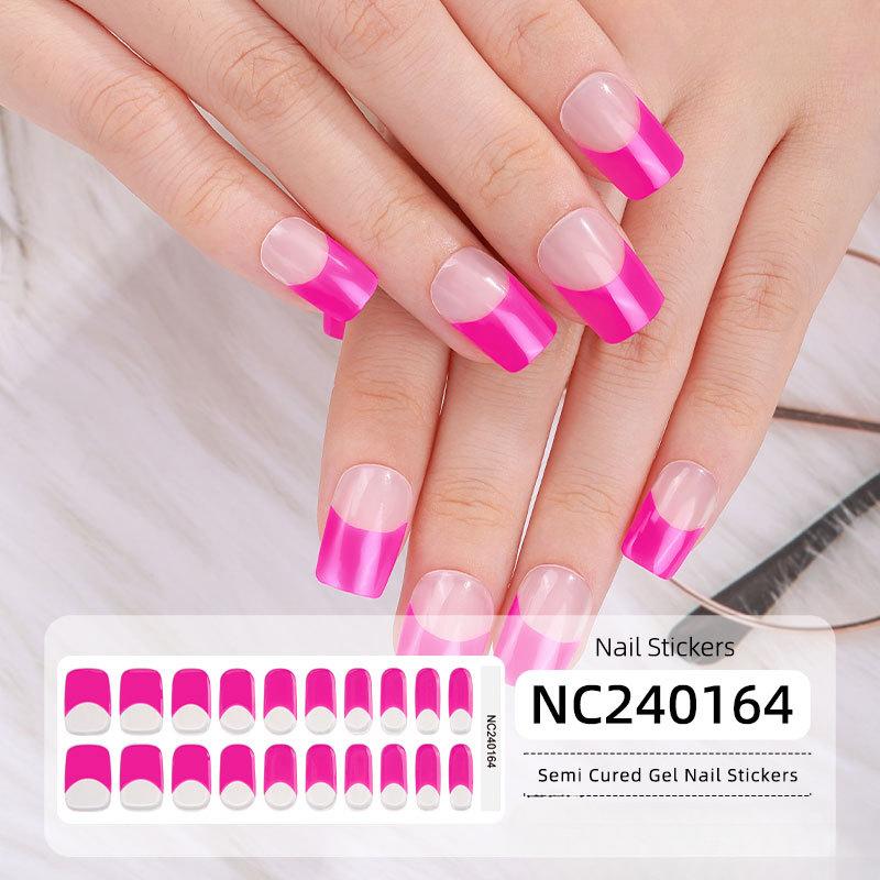 New Hot Stamping Laser Gel Nail Stickers French Nail Polish Glue Semi-cured Gel Nail Stickers