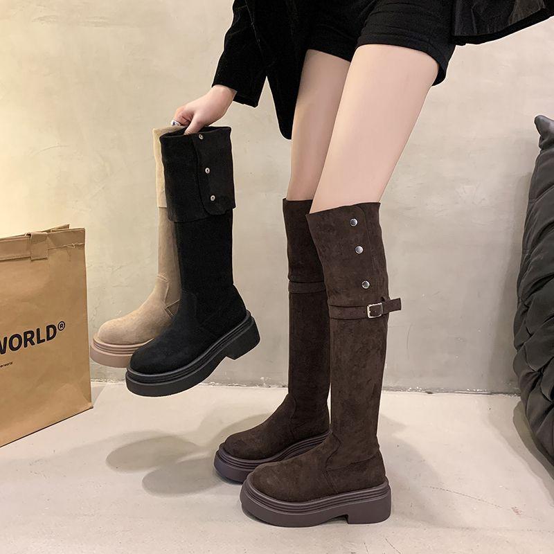 Women's Chunky-Heeled Over-the-Knee Thick-Soled Boots for Autumn/Winter 2025