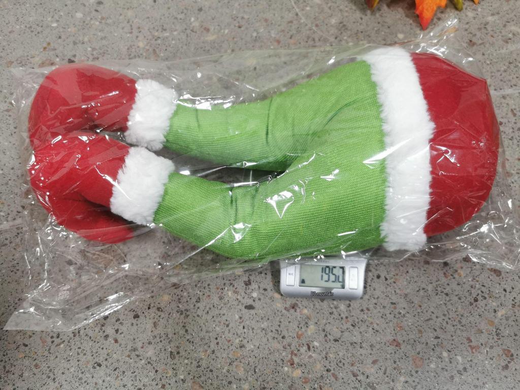 Jia He Grinch Elf Leg Plush Christmas Ornament