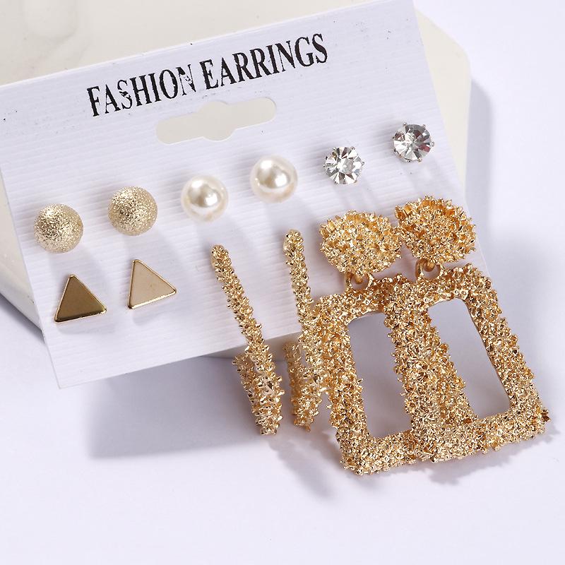 Women's Tassel and Pearl Crystal Stud Earring Set