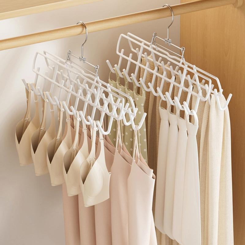 Carbon Steel Clothes Hanger with PVC-Coated Hanging Spots and Folding Frame for Bras, Belts, Hats, and Camisoles
