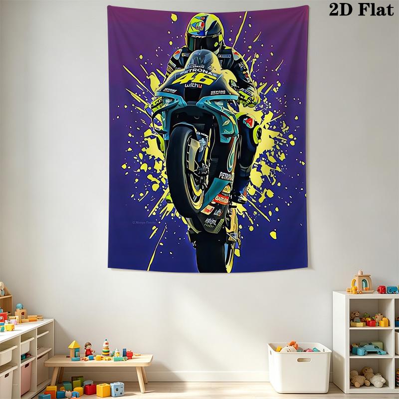 Paint-splatter art motorcycle Pattern Home Decor Tapestry, Wall Hanging, Decorative RV Wall Cloth.MGT0918435