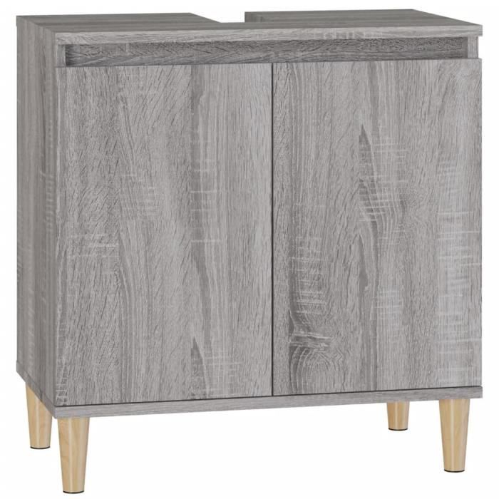 VidaXL Meuble d'évier sonoma gris 58x33x60 cm bois d'ingénierie 821258