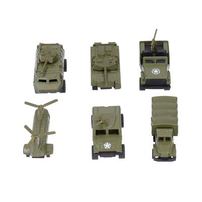 1:Veículos Militares de Puxar em Escala 64 Modelo Caminhão Tanque Veículos Modelos Brinquedos de Carro para Crianças 6 peças/conjunto