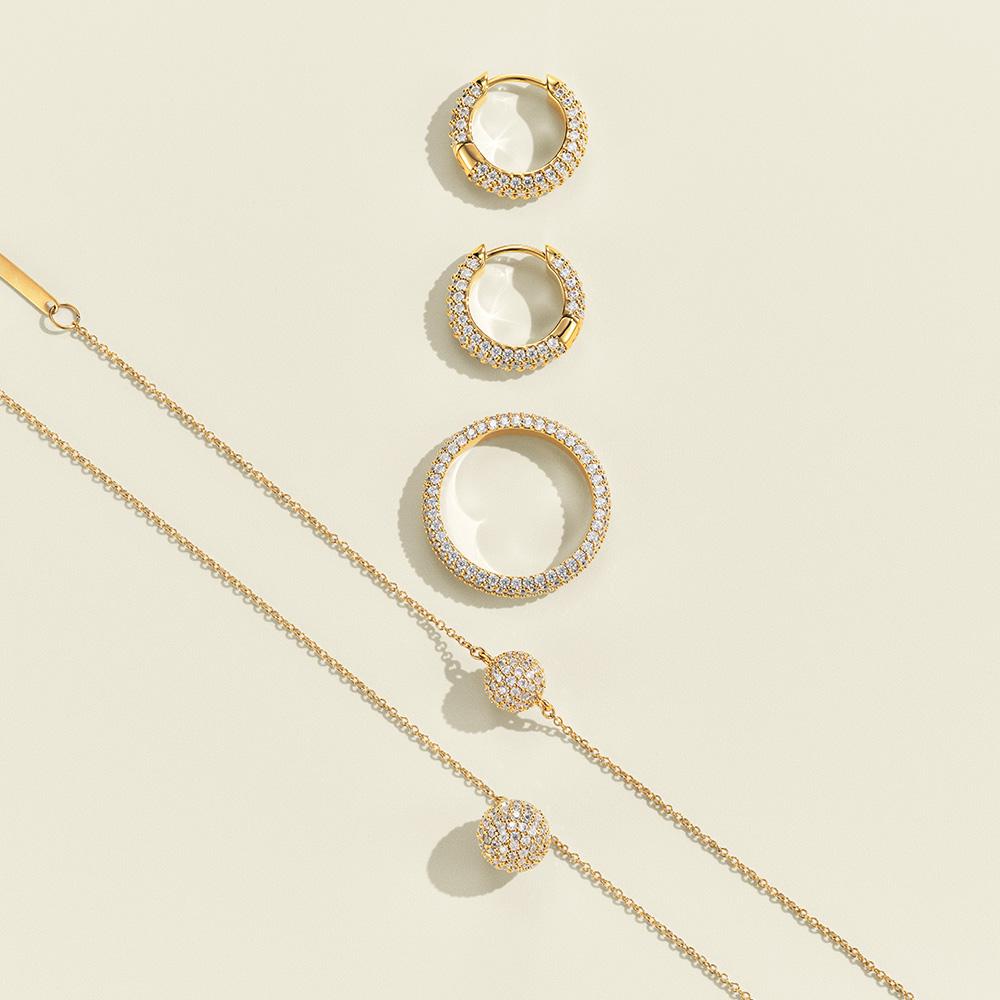 Daniel Wellington Pave Crystal Pendant Necklace Pavé Cubic Chain Necklace
