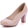 Girls High Heels Big Size 31-43 Spring Women Pumps Chunky High Heels Patent Leather Round Toe Casual Wedding Office Lady Shoes