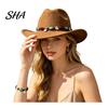 Fashionable Outdoor Felt Hat Wool Fedora, Unisex Western Cowboy Hat, Retro Wide Brim Stylish Winter Accessories Cowgirl Jazz for Women Men Autumn