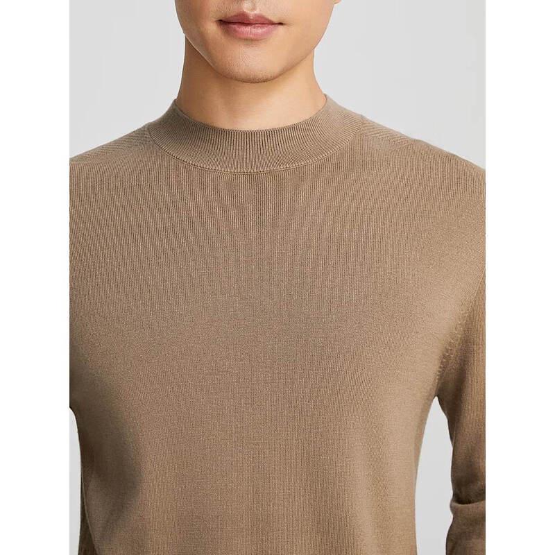 YAER Men's Autumn/Winter Hemp-Cashmere Blend Wool Sweater