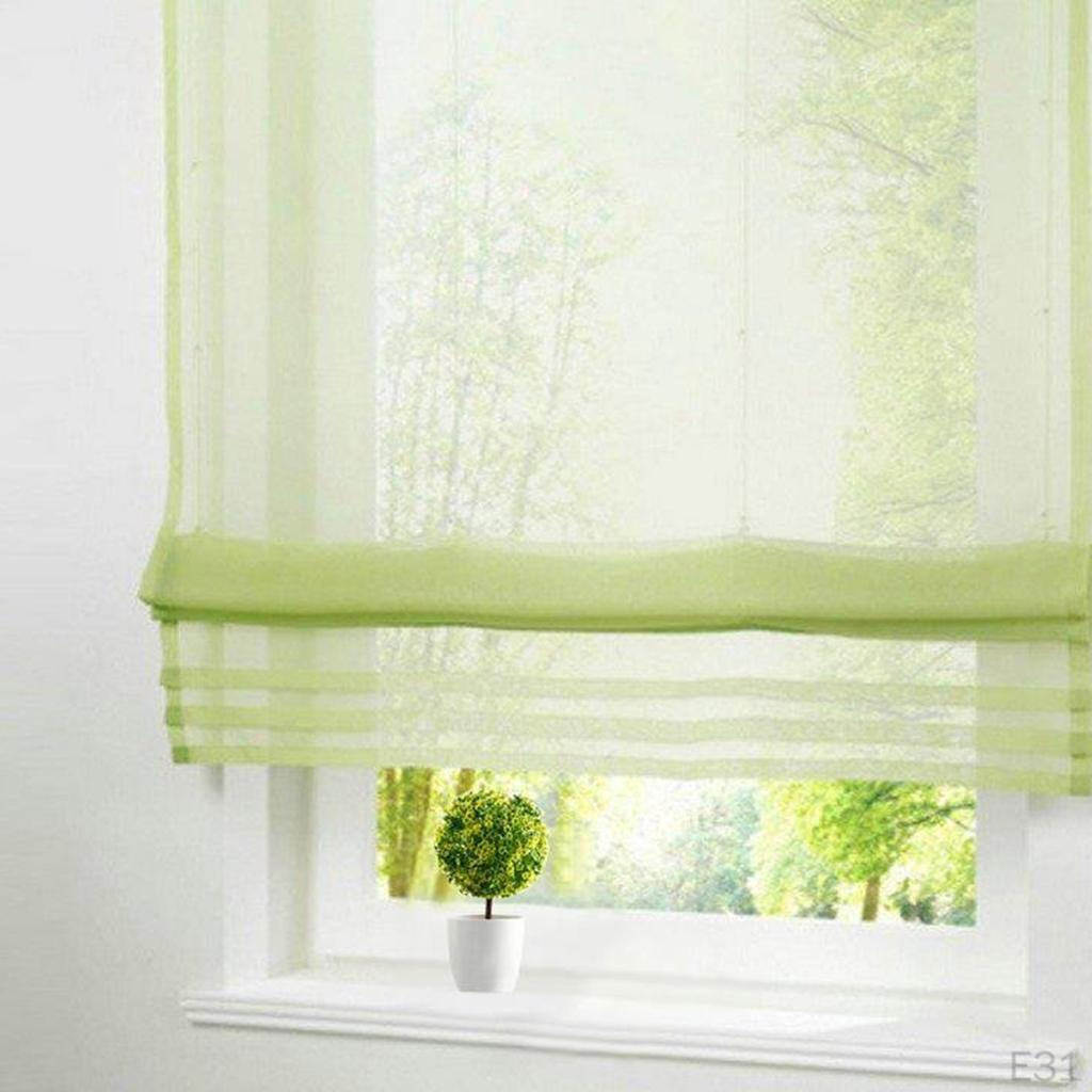 Farbe Halbvorhang für Küche/Schlafzimmer/Wohnzimmer Fensterdekoration Römisches Aufhängeschlaufen