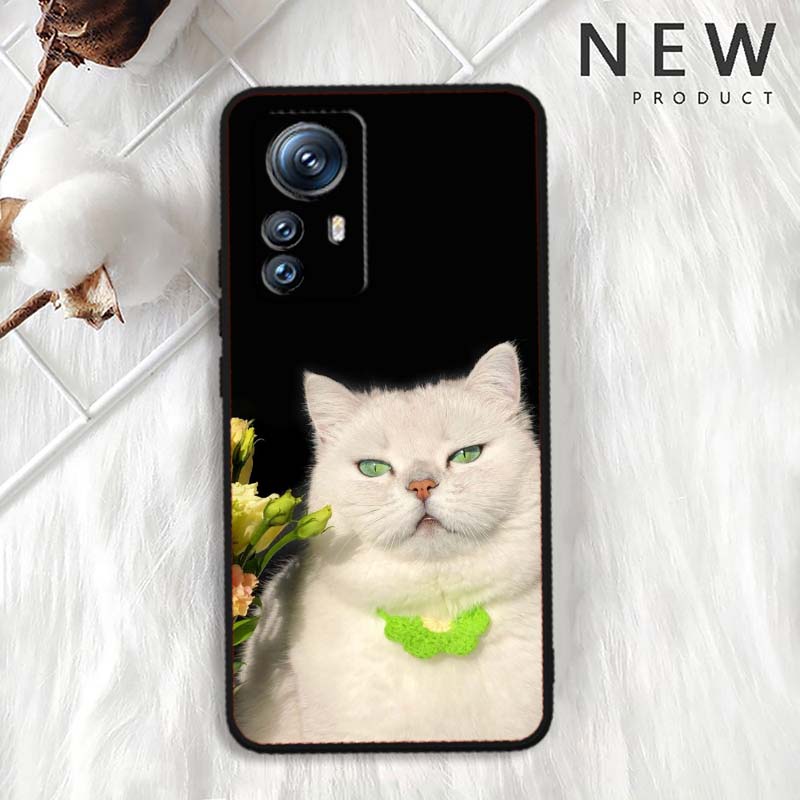 Anime Cartoon Katze Illustration Handyhülle Für Xiaomi Mi 15 14 13 13T 12 12T 12S 11 11i 11T Pro Ultra Lite 5G Schwarz Weich