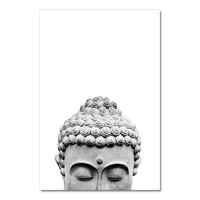 Buddha Statue Boho Wall Art Print And Poster Black White Yoga Gift Art Canvas Painting Buddha Wall Picture for Living Room Decor No Frame