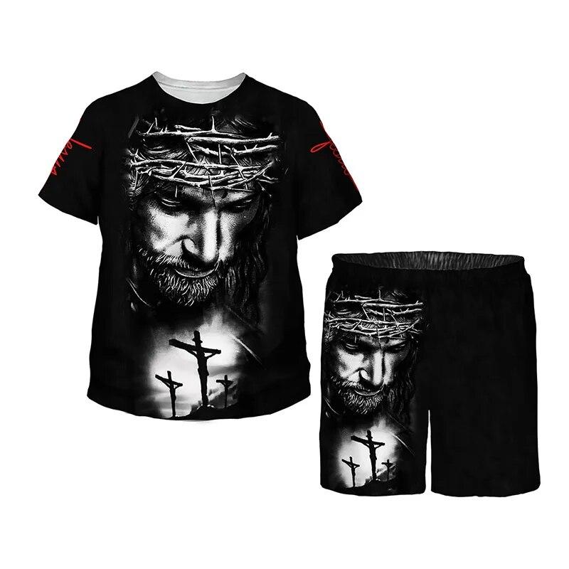 Letni garnitur dla dzieci Lion Graphic T-Shirt szorty pasujący strój 3D Print Baby Girl ubrania dla chłopców zestaw dla dzieci dwuczęściowy