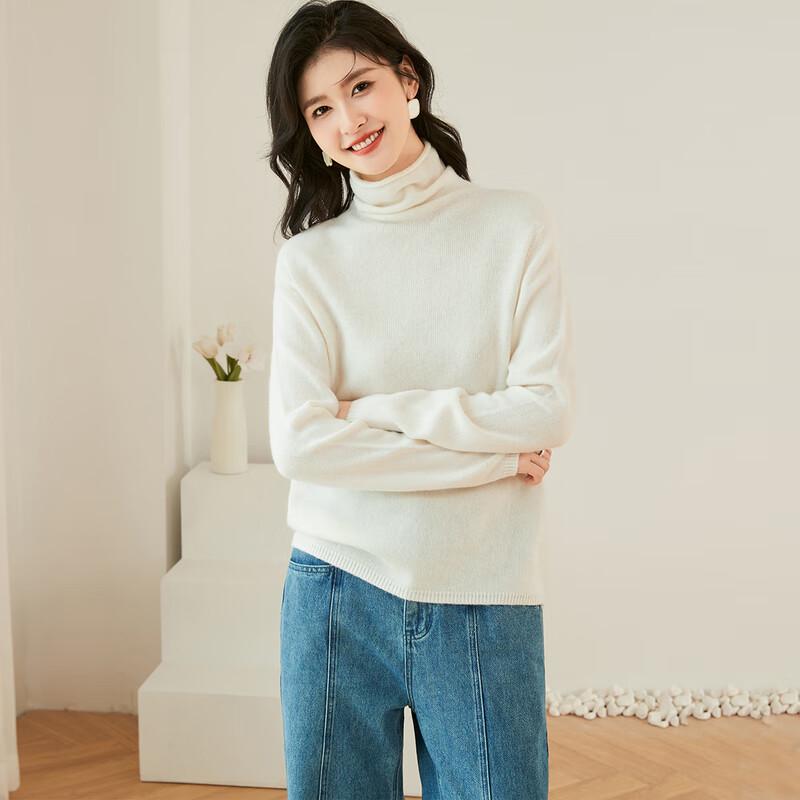 Jinjuju 100% Merino Wool Turtleneck Sweater