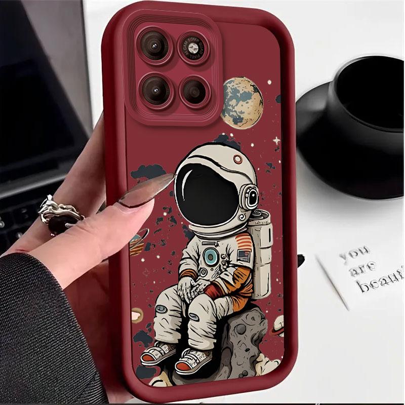 Silicone TPU Case For Motorola Moto G Stylus 2026 G Power 5G Edge 2025 Protective Cover Shockrpoof Astronaut Print Pattern Funda