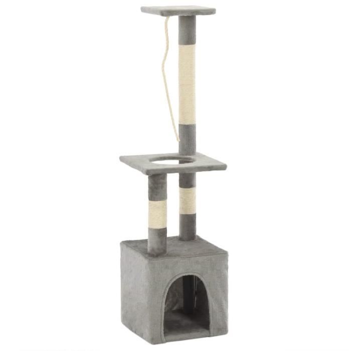 VidaXL Arbre à chat avec griffoirs en sisal 109 cm Gris