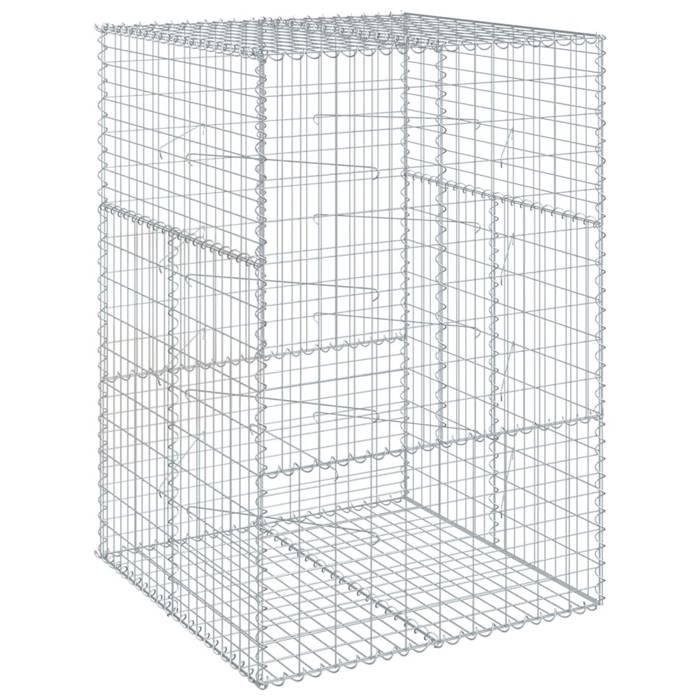 VidaXL Panier gabion avec couvercle 100x100x150 cm fer galvanisé, mur en gabion, mur de soutènement en gabion, clôture en 3295213