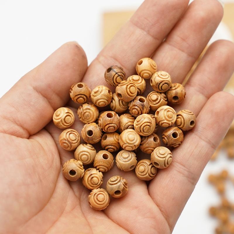 100 Stück Natürliche Olivenholzperlen für Schmuck Holz Basteln Abstandshalter Kugel Diy Rund Umweltfreundlich Armband Halskette 6mm 8mm 7mm 10mm